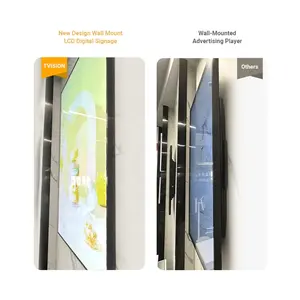 Wall Mounted 32 43 50 55 65 Inch Frameless Super Narrow Android 12 4G 3840*2160 Wifi Advertising Display Digital Signage