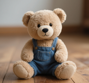 <span class=keywords><strong>Orsacchiotto</strong></span> Morbido in Peluche con Salopette in Denim Blu, Imbottitura in Poliestere e Cotone PP, Design Ricamato, Regalo per Compleanno o Baby Shower - Product Image 6