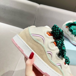 Sneakers de luxe de haute qualité, confortables, à lacets, dessus en PVC, tendance de la mode, chaussures de sport à plateforme en cuir véritable Lanvines - Product Image 3