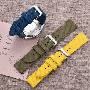 JUELONG Customized Color 18mm 20mm 22mm Colorful Corduroy Watch Strap Soft 2 Pieces Style Cotton Fabric Watch Band