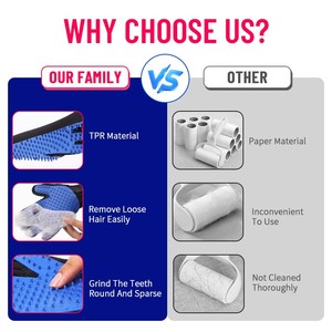 Hot Sell <span class=keywords><strong>2</strong></span> in 1 5 Finger Silikon Haarentferner Handschuhe für Haustiere, Reinigung und Bade bürste. - Product Image 4