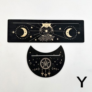 Base in Legno per Carte dei Tarocchi, Design a Forma di Luna e Rettangolare, Strumento di Divinazione per Arredamento Camera della Strega - Product Image 6