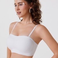 Soutien-gorge invisible à fines bretelles, sans armatures, coupe 3/4, anti-transparence, avec doubles bretelles amovibles, idéal pour l'été