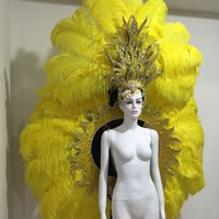 Tocado de Plumas Unisex para Danza, Actuaciones, Disfraces de Samba, Carnaval, Halloween, Bar