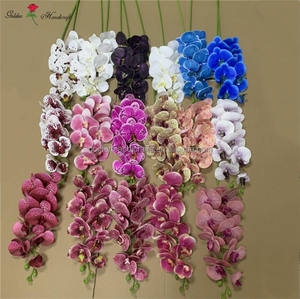 Bunga Anggrek Moth Dekoratif Sentuhan Nyata 3D <span class=keywords><strong>Phalaenopsis</strong></span> 9 Kepala Bunga Anggrek Lateks untuk Dekorasi Pernikahan dan Rumah - Product Image 2