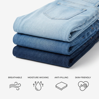 Celana Jeans Wanita High-Waist Skinny Bekas Grosir, Bahan Denim Kasual Bernapas, Panjang, Dalam Bal, untuk Musim Gugur