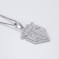 Bijoux Messi MSN-770 Or Blanc 9K Diamant de Laboratoire Pendentif Hip-hop Designs de Pendentifs en Or Pendentif Lettre pour Hommes