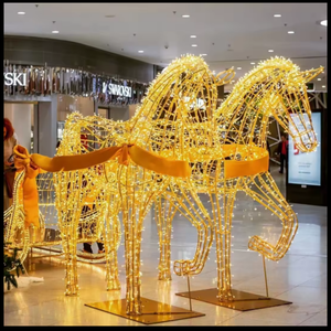 Decoraciones LED, gran adorno navideño con motivo de caballo iluminado con LED para exteriores - Product Image 6