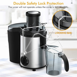 Extracteur de jus lent électrique 2L robuste à nettoyage automatique, à large ouverture, avec séparation de la pulpe et lames en acier inoxydable, pour fruits et légumes, idéal pour la cuisine domestique - Product Image 5