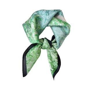 Écharpe en <span class=keywords><strong>soie</strong></span> satinée multicolores, petite écharpe carrée de 55 cm, motif floral en <span class=keywords><strong>soie</strong></span> de mûrier - Product Image 5
