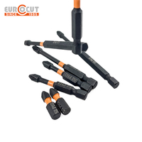 EUROCUT PH2 Impact Power S2 Tournevis Outils Noir Changement Rapide Tige Croix Bit Perceuse Tête Tournevis Bits