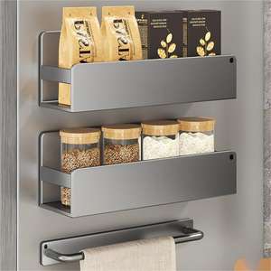 متعدد الوظائف شفط كوب المطبخ رف تخزين نوع قائم قابل للتعديل PP + الفولاذ المقاوم للصدأ دائم خمس طبقات تخزين بندقية - Product Image 6