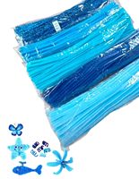 Nouvelles tiges en chenille colorées 100 pièces, nettoyeurs de tuyaux en plastique pelucheux pour bricolage, activités créatives pour enfants de 5 à 7 ans, dessins animés, science, éducation artistique