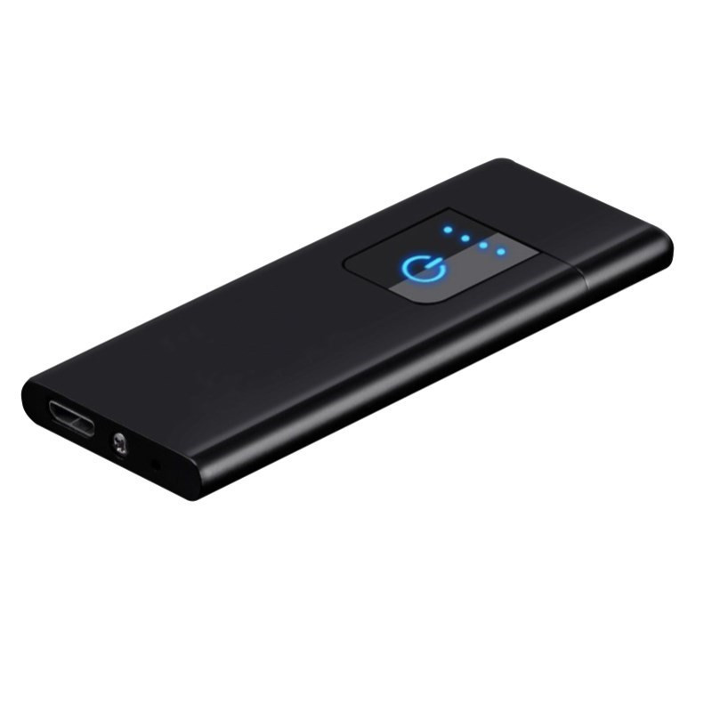 Ультратонкая USB перезаряжаемая сенсорная металлическая зажигалка сигаретные Зажигалки ветрозащитные беспламенные вольфрамовые турбо для курения
