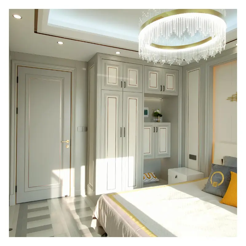 Good Quality Home Furniture Wooden luxury Modern Wardrobe White With Compartments Wall Mounted Wardrobe Closet
