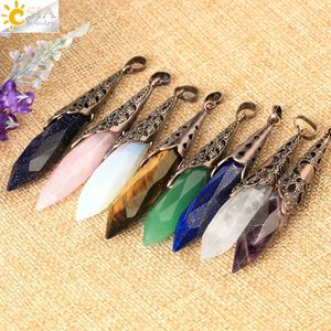 CSJA Pendules de radiesthésie de guérison naturelle Crystal Vintage Pendulos Pendule pour la divination Bijoux de Noël G653 - Product Image 3