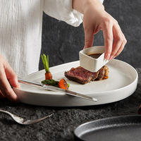 Assiette triangulaire en céramique, plat à sauce, restaurant occidental, plat spécial pour servir le steak, passe au micro-ondes, design simple, haute qualité, usage domestique