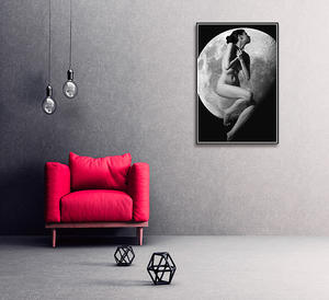 Moderne Abstrait Rouge Lèvres Femme avec Dollars Toile Peinture À L'huile Décor À La Maison Mur Art Affiche Imprimer pour Salon - Product Image 4