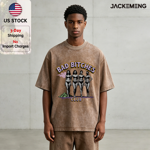 เสื้อยืดโอเวอร์ไซส์ผ้าฝ้ายพิมพ์ลายคำพูด "<span class=keywords><strong>Bad</strong></span> Bitches Club" สไตล์สตรีทแวร์ แนวเรโทร สตรีทแวร์ลำลอง คลังสินค้าในสหรัฐอเมริกา - Product Image 1