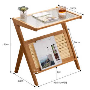 <span class=keywords><strong>Table</strong></span> d'appoint moderne <span class=keywords><strong>en</strong></span> <span class=keywords><strong>bois</strong></span> avec plateau <span class=keywords><strong>en</strong></span> <span class=keywords><strong>verre</strong></span>, <span class=keywords><strong>table</strong></span> d'appoint autoportante <span class=keywords><strong>en</strong></span> bambou, rangement <span class=keywords><strong>pour</strong></span> magazines, <span class=keywords><strong>table</strong></span> basse <span class=keywords><strong>pour</strong></span> salon, chambre à coucher, canapé, <span class=keywords><strong>table</strong></span> à café WD - Product Image 2