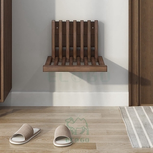 Bamboo <b>Wood</b> Shower Seat Wall Mounted Folding Bath Stool Entryway Solid <b>Wood</b> <b>Shoe</b> Changing Stool for Kids Adults - Product Image 2