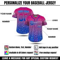 Maillot de baseball personnalisé à paillettes dégradées, maillot d'été avec nom personnalisé, maillot de danse personnalisé, maillot de majorette