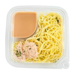 Bandeja de comida de dos secciones de alta visibilidad reciclable y a prueba de manipulaciones con función integrada para Fideos - Product Image 3