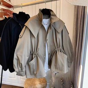 Chaqueta cortavientos con capucha y cremallera, diseño personalizado, estilo casual y holgado, control <span class=keywords><strong>de</strong></span> cintura, para <span class=keywords><strong>mujer</strong></span>, primavera - Product Image 1