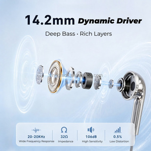 Écouteurs intra-auriculaires filaires universels Type-C 3,5 mm argentés, câble en TPE, basses puissantes, pour le sport - Product Image 3
