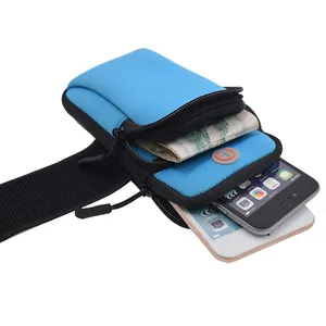 Suit For 6 Inches Customize Mobile Phone Holder 3 Pocket Mini Waist Belt Bag Running Sport Accessories Arm Bag For Male