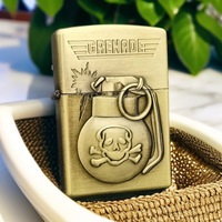 Briquet à cigarettes en métal au design créatif et original, avec relief tridimensionnel, coupe-vent, pour cigares et cigarettes, à kérosène