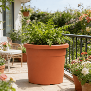 Pots de fleurs en plastique simples, classiques, modernes, vintage, style ferme, avec trou de drainage pour balcon, patio, utilisation au sol - Product Image 1
