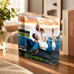 Cadre photo transparent carré 3D en acrylique fait main, <span class=keywords><strong>photos</strong></span> stéréoscopiques personnalisées pour la décoration de bureau commémorative familiale - Product Image 1
