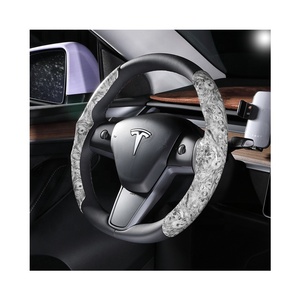 Est-cubiertas de cuero para volante de coche, accesorios de interior de gamuza de lujo para Tesla modelo 3 y, venta al por mayor - Product Image 4