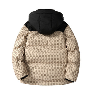 Veste pour homme de haute qualité sur mesure, taille plus, jacquard, imperméable, coupe-vent, épaisse, chaude, avec doublure en coton, pour une utilisation en extérieur en hiver - Product Image 2