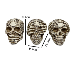 Crâne en résine à motifs créatifs de grande taille pour Halloween Décoration de la maison Couvrez vos <span class=keywords><strong>oreilles</strong></span>/yeux/bouches Forme Crâne - Product Image 5
