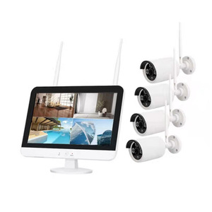 Kit de surveillance sans fil 4 canaux HD avec caméra WiFi, système de sécurité domestique avec moniteur et stockage cloud - Product Image 1