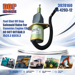 Válvula solenoide de corte de combustible 3928160 SA-4293-12 para motor Cummins C8.3L 6C 6CT 6CTAA8.3 ISC8.3 QSC8.3 - Product Image 2
