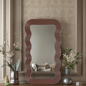 <span class=keywords><strong>2025</strong></span> thiết kế mới lượn sóng rắn gỗ chạm khắc khung không thường xuyên phòng ngủ hiện đại phòng khách tường gương espejo tường treo trang trí nội thất gương - Product Image 4