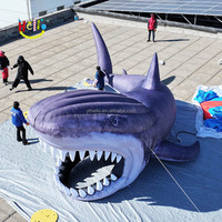 Décoration extérieure sur le thème de l'océan, modèle d'animal, accessoires, requin géant gonflable, poisson