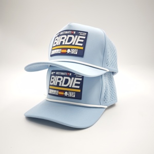 Casquette de baseball et de golf personnalisée en gros à 5 panneaux avec logo en PVC, perforations découpées au laser, motif léopard et réglable - Product Image 5