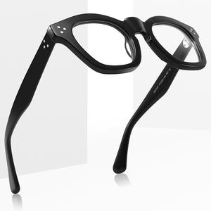 Monture de lunettes ronde en acétate Co1127 extra large unisexe avec micro-clous pour un usage tendance et sans ordonnance médicale - Product Image 1