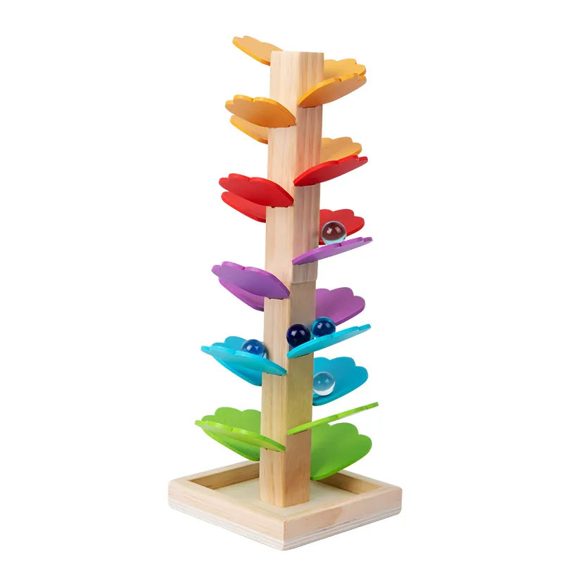 2024 nouveau Design Montessori bébé en bois boule roulante arc-en-ciel Puzzles musicaux arbre Kit cadeaux pour les tout-petits enfants filles