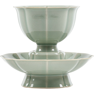 Guanlan Banana Moonlight Seeking Shadows Ceramic <b>Cup</b> <b>Set</b> With Base Porcelain Traditional Chinese Tea <b>Cups</b> For Home Use - Product Image 5