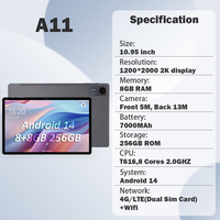 Wintouch Tablet Gaming 10.95 11 inci, Tablet PC octa-core RAM 8GB ROM 256GB, aplikasi dan game pembelajaran, hadiah terbaik untuk anak-anak dan siswa