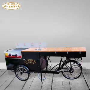 Chinese Supplier Mobile Donuts food vending street Tricycle Popsicle ice cream push refrigerator bike carts