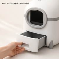 Bac à litière pour chat en plastique intelligent, nettoyage automatique, 60L, facile à nettoyer, pour chats d'intérieur, OEM personnalisé