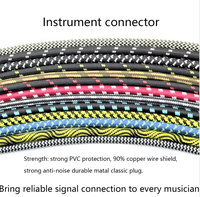 Colorful Blue Patch Electric Guitar Cable Low Noise Oxygen-free Copper Core Custom Length Fast Shipping