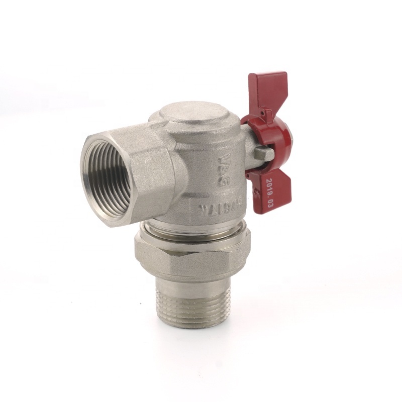 China Wholesale 1/2 3/4 1 inch Cw617n Brass Angle Ball Valve with Red Butterfly Handle