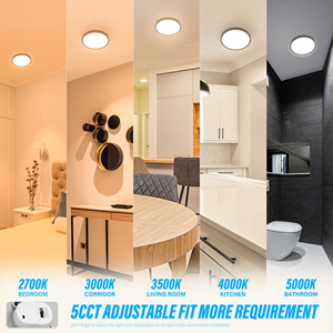 Plafonnier moderne noir pour salon, 7 pouces, montage en surface, fin et plat, rond, garantie 5 ans - Product Image 3